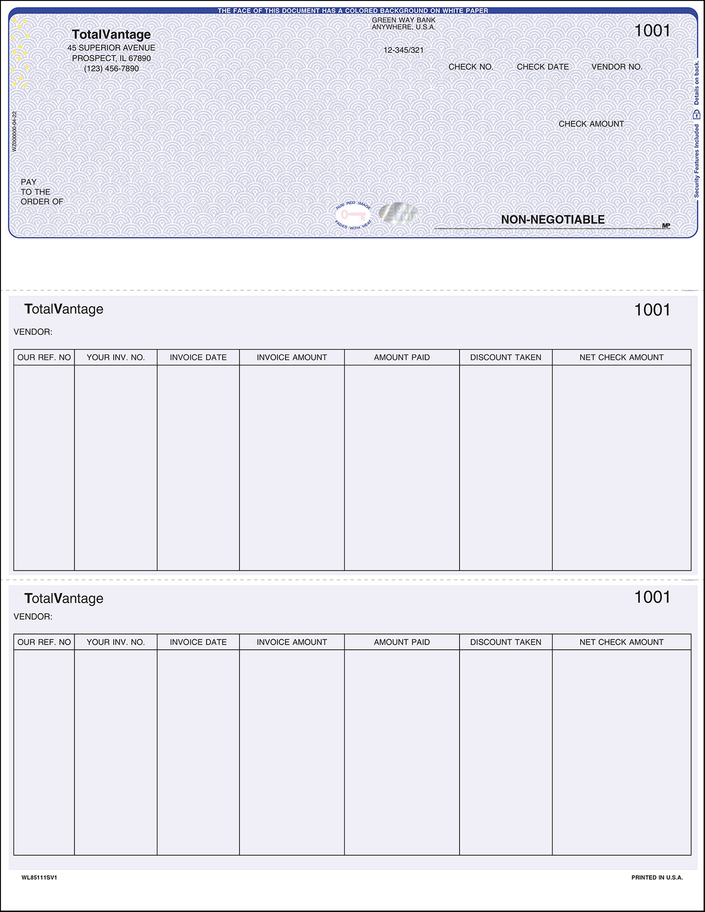 Hologram Imprinted Sample ANSI-2000
