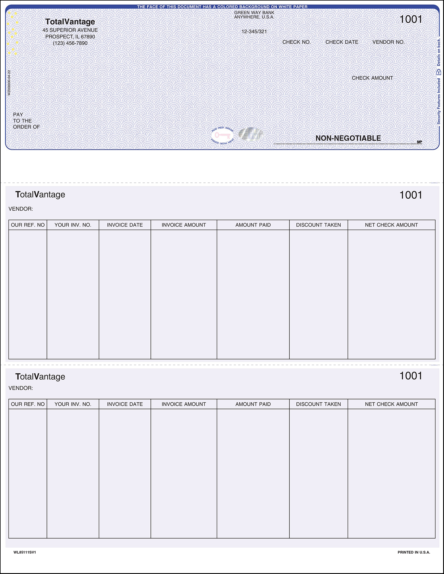 Hologram Imprinted Sample ANSI-2000