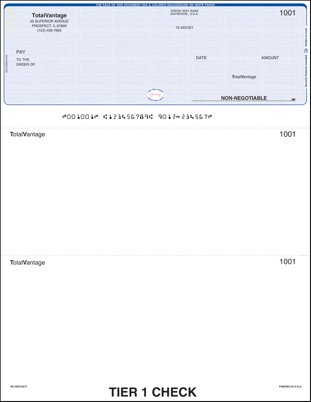 LPC laser printed checks blue