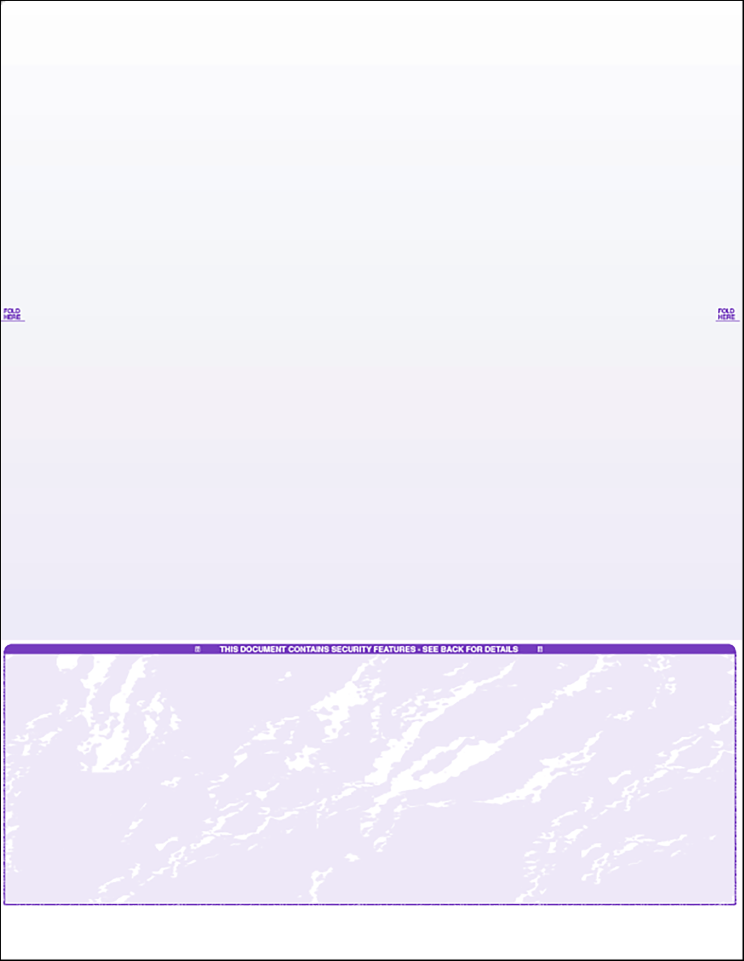 Bottom Position Equal Perforation Purple Marble Edge Blank laser Check SCBPLMB