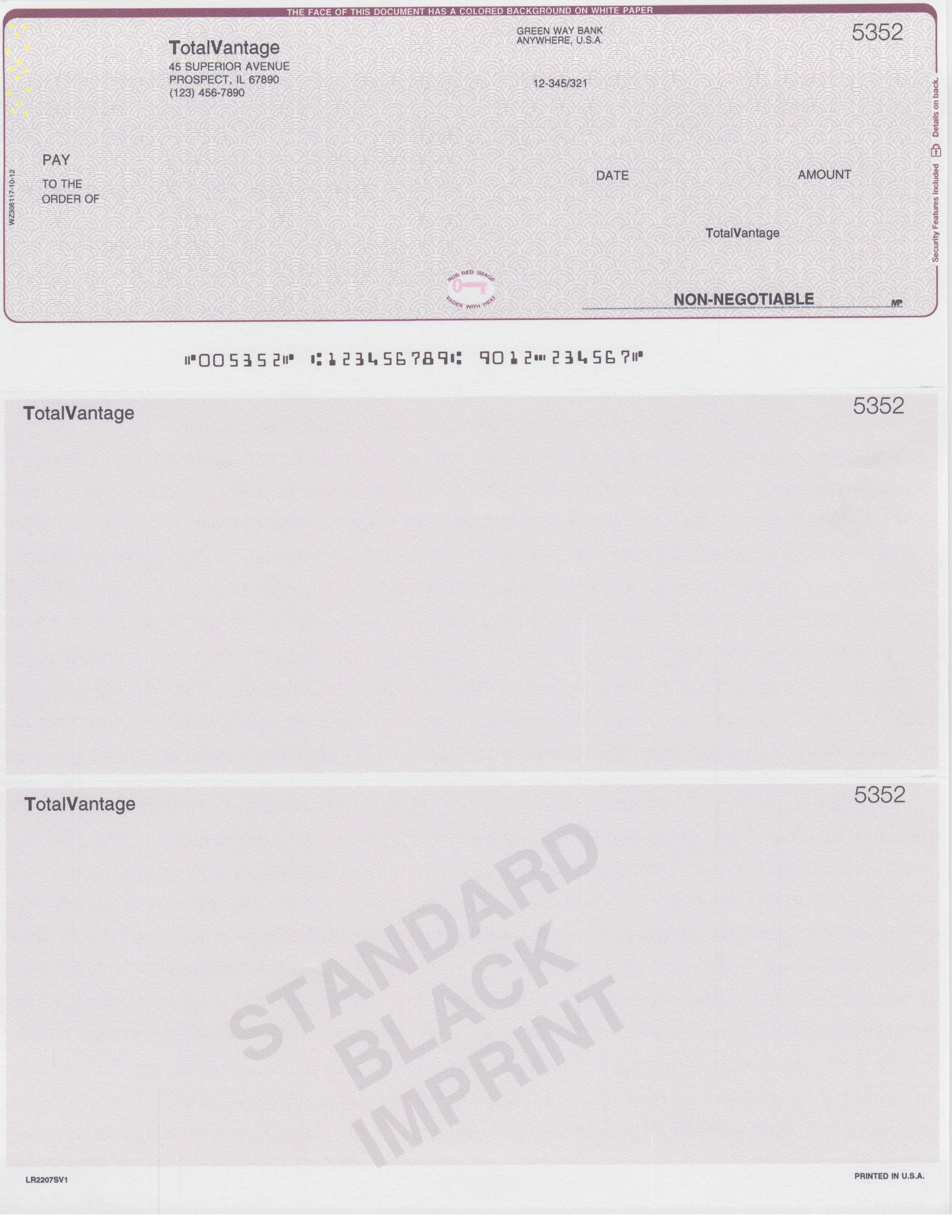 sample imprinted checks 2