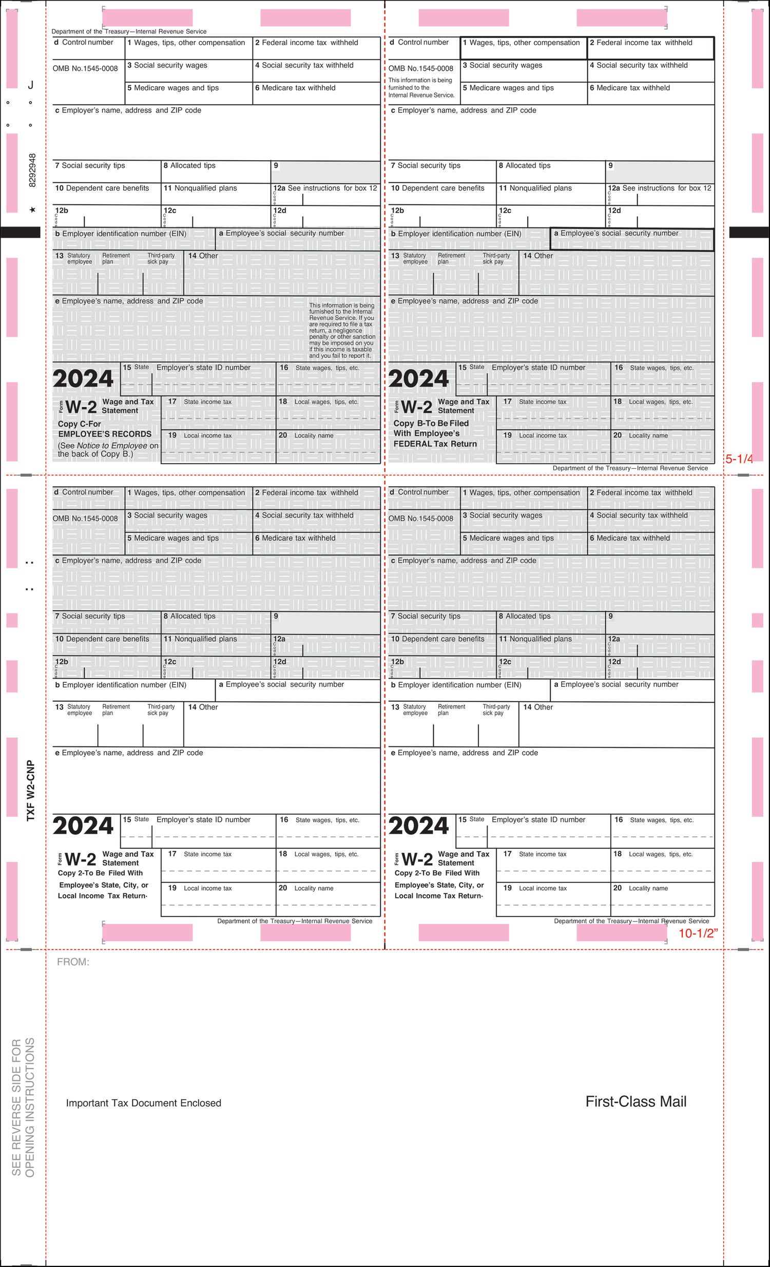 Pressure Seal Tax Forms