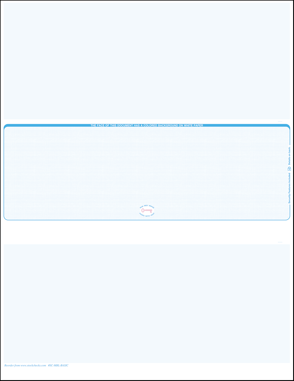 Middle Position Blank Payroll Checks
