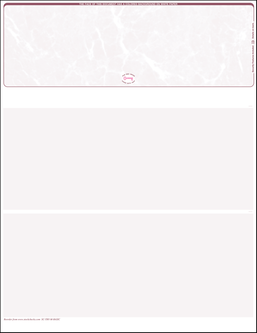 Top Position Blank Check Paper