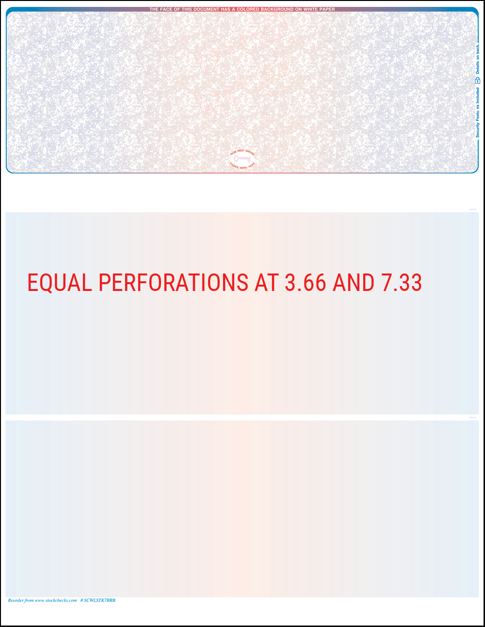 Equal Perforated Checks