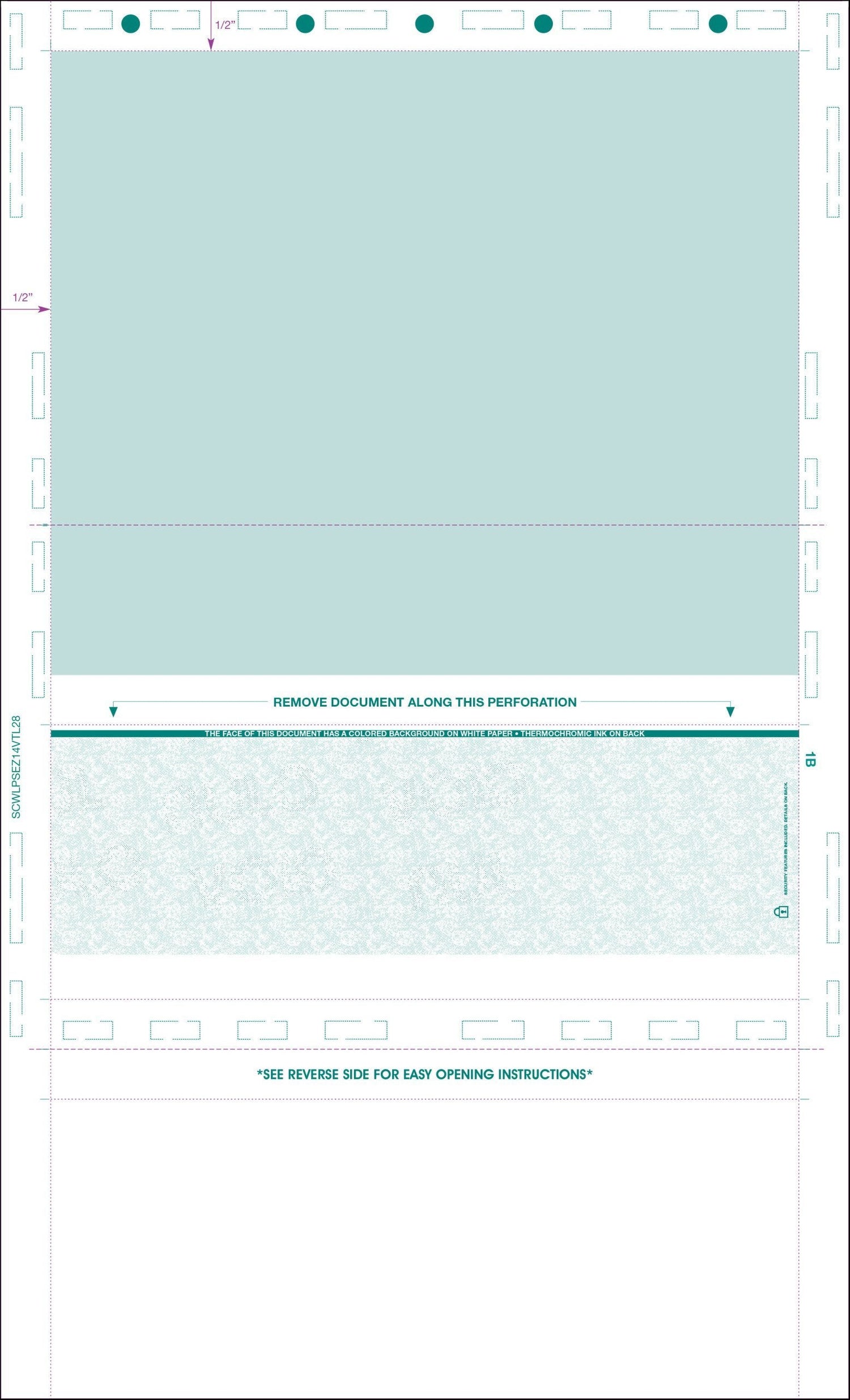 Legal Z Fold Pressure Seal Checks