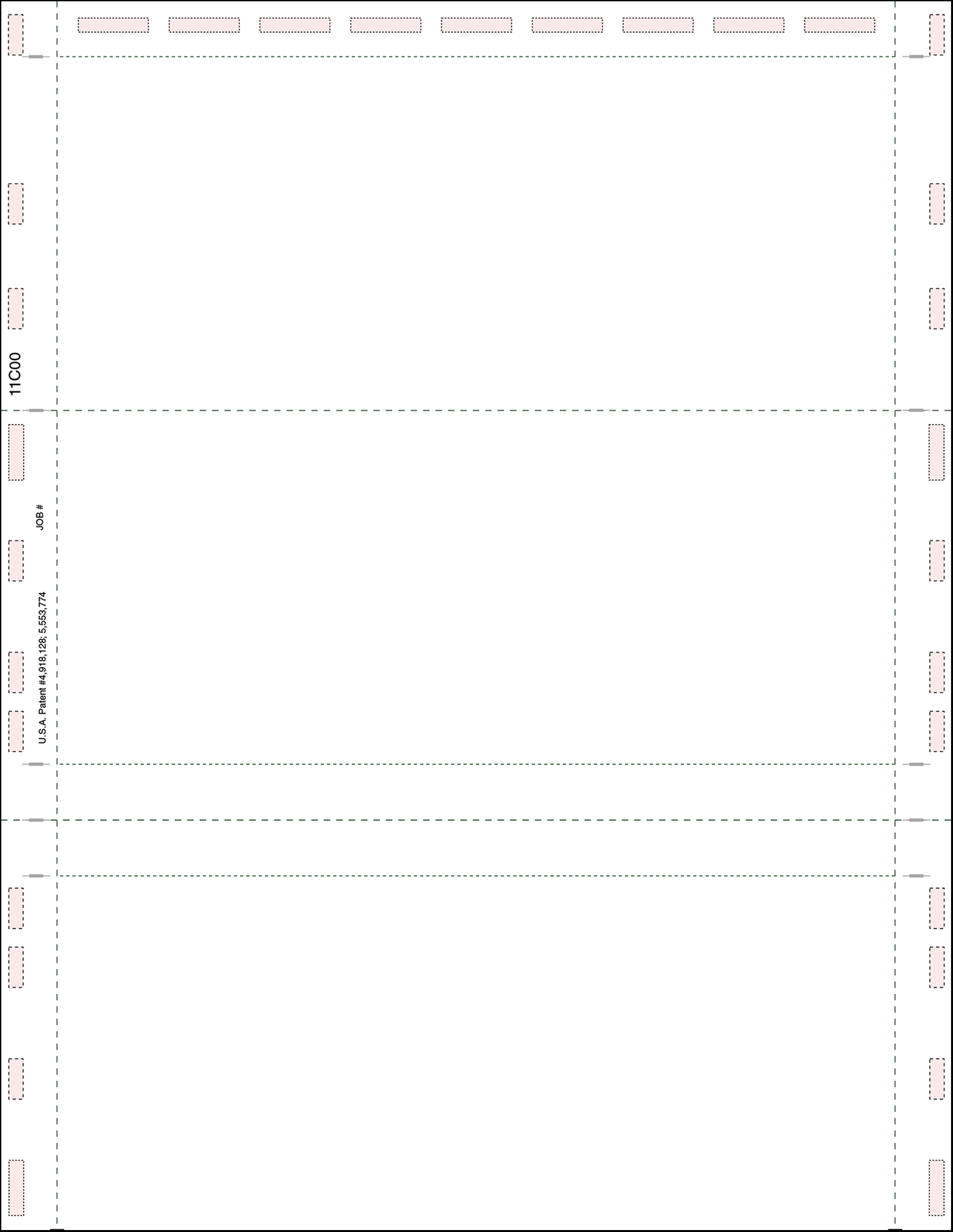 Letter 11" C-Fold Pressure Seal Blank Form  (11C00)