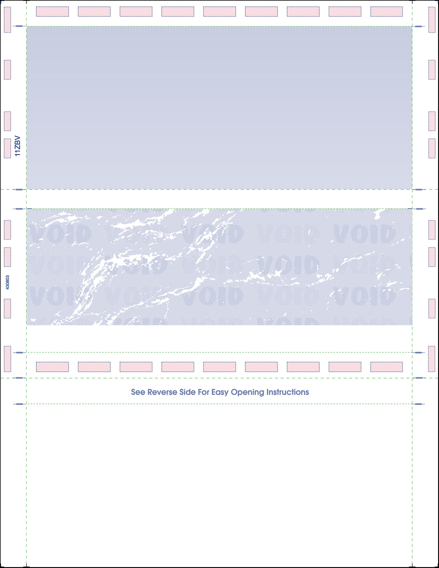 Letter 11" Z-Fold Pressure Seal Checks - Blue (11ZBV)