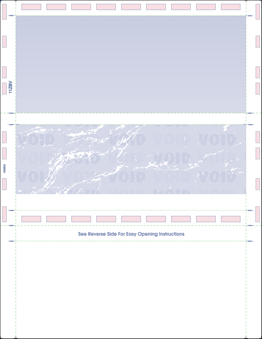 Letter 11" Z-Fold Pressure Seal Checks - Blue (11ZBV)