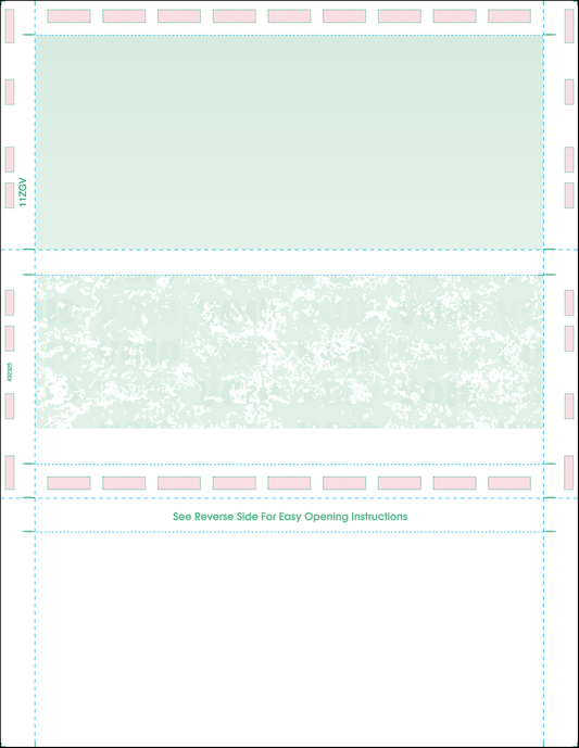 Letter 11" Z-Fold Pressure Seal Checks - Green (11ZGV)