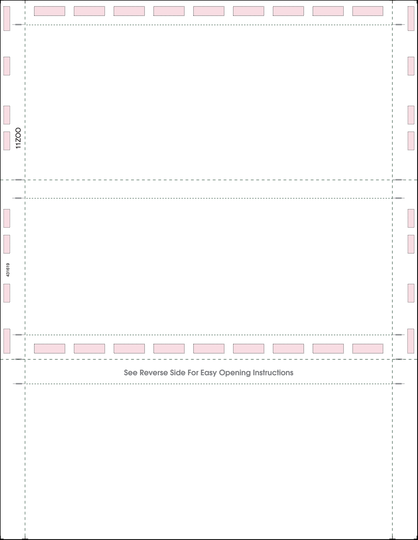 Letter Z-Fold Pressure Seal Blank Form 11Z00-TE