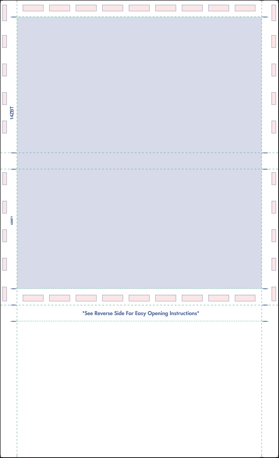 Legal 14" Z-Fold Pressure Seal Form - Blue (14ZBT)