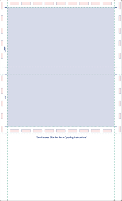 Legal 14" Z-Fold Pressure Seal Form - Blue (14ZBT)