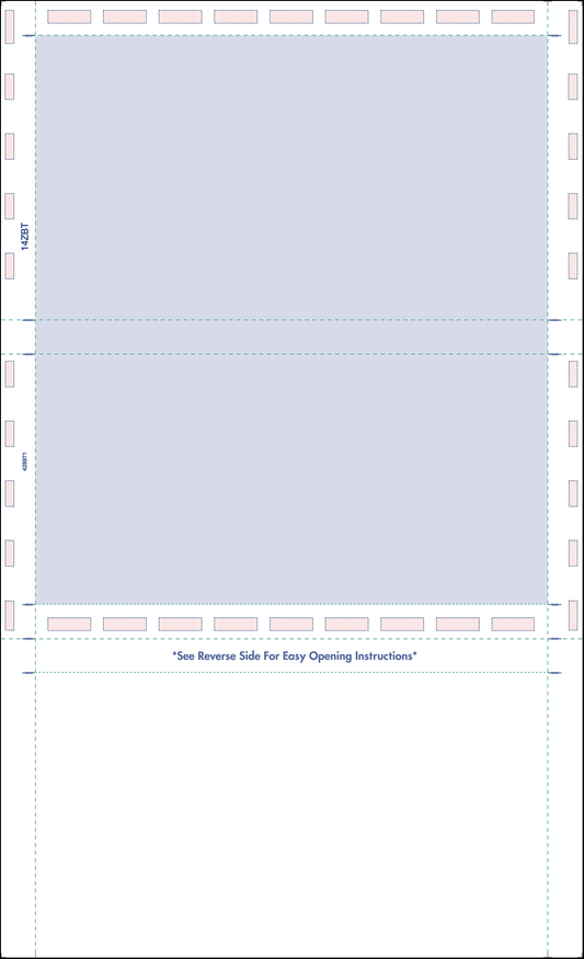 Legal 14" Z-Fold Pressure Seal Form - Blue (14ZBT)