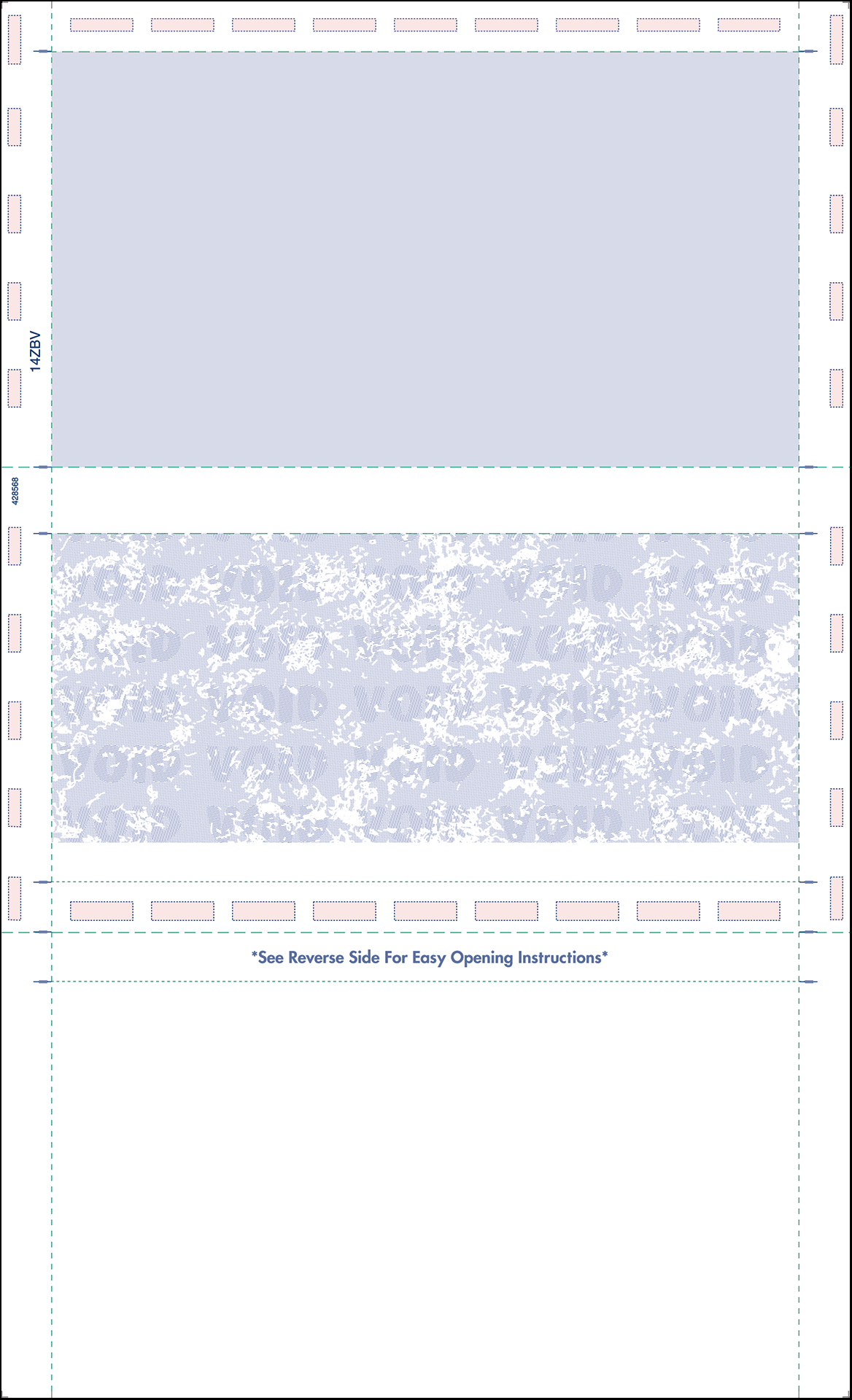 Legal 14" Z-Fold Pressure Seal Checks - Blue (14ZBV)