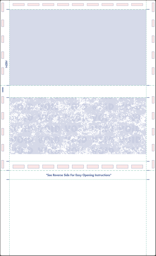 Legal 14" Z-Fold Pressure Seal Checks - Blue (14ZBV)