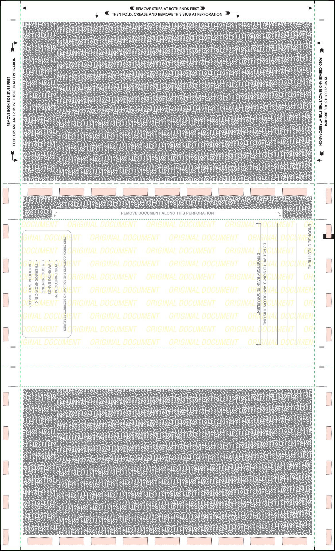 Legal 14" Z-Fold Pressure Seal Checks - Green  (14ZGV)
