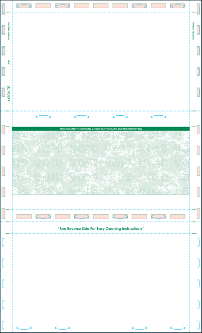 Legal 14" Z-Fold Pressure Seal Checks - Green  (14ZGV)