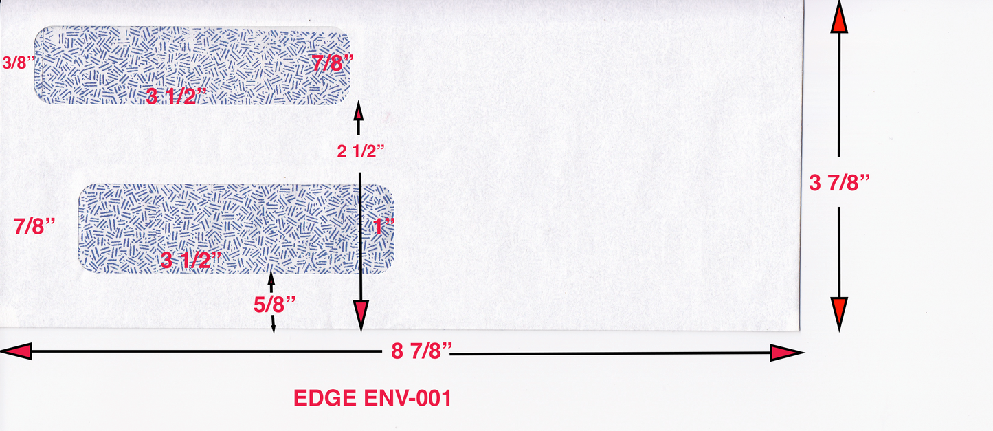 Double Window Gummed Envelopes - EDGE® Compatible (EDGEENV001)