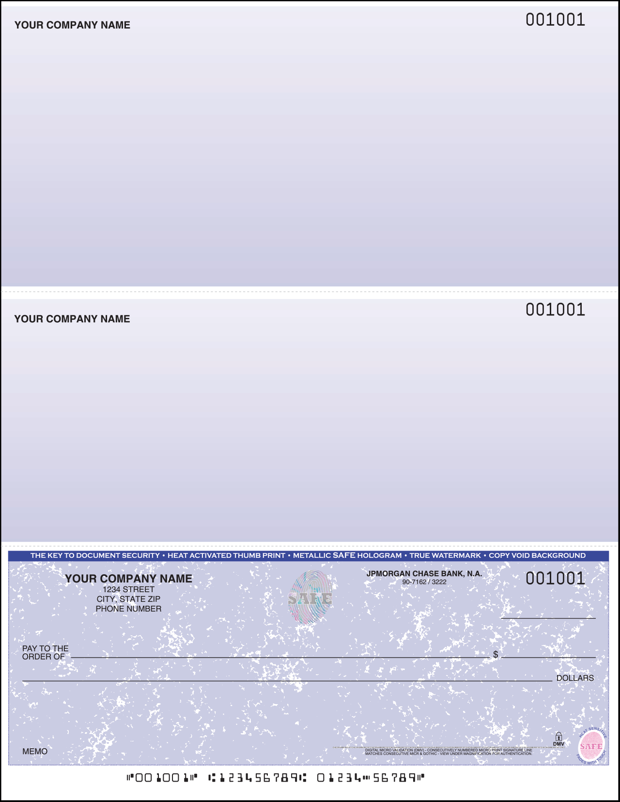 REORDER of Hologram Imprinted Laser Checks