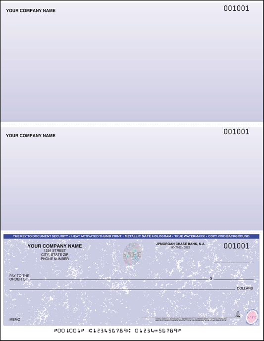 REORDER of Hologram Imprinted Laser Checks