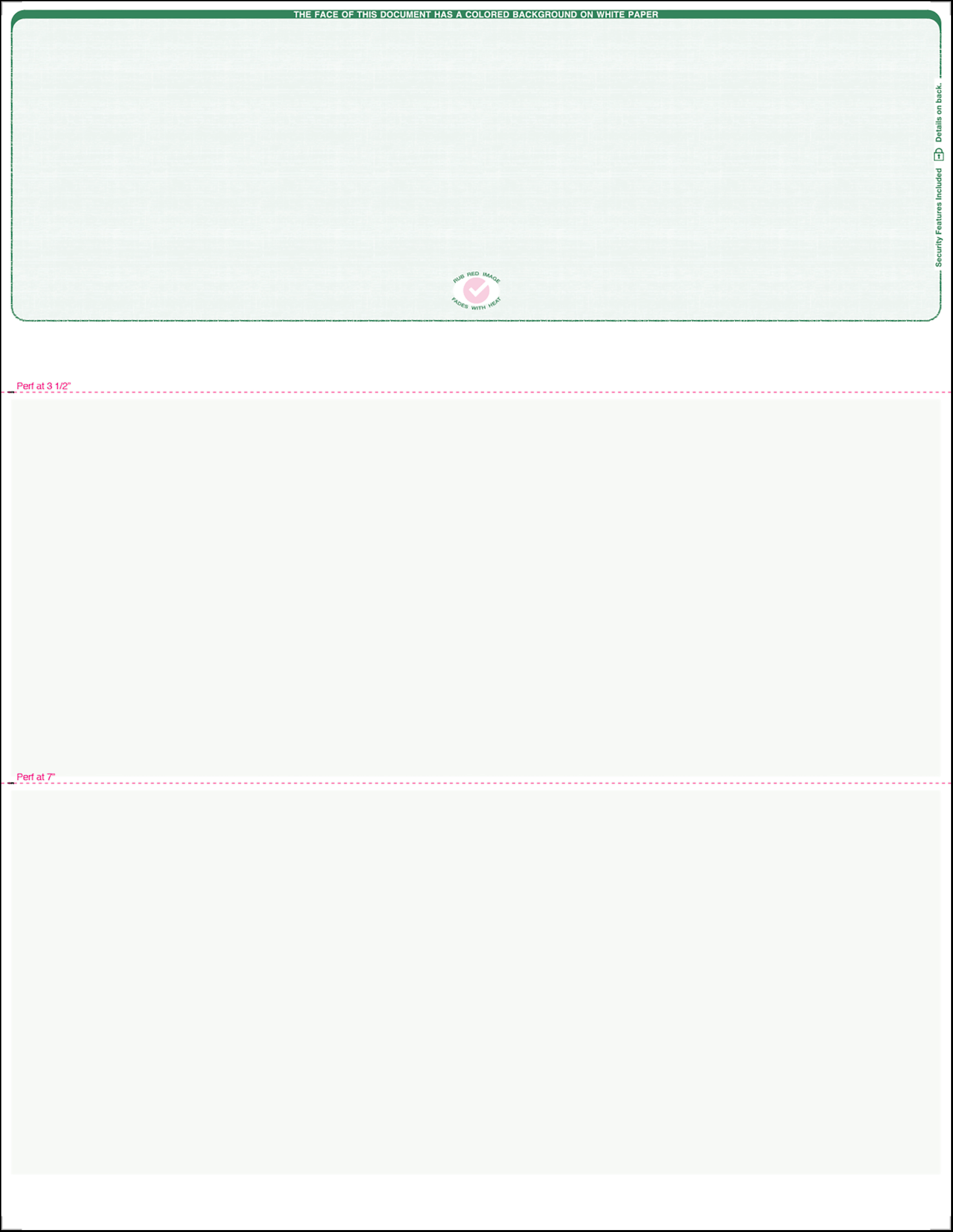 Value Blank Laser Checks - Top Position - Green Linen (SC1LNHG)