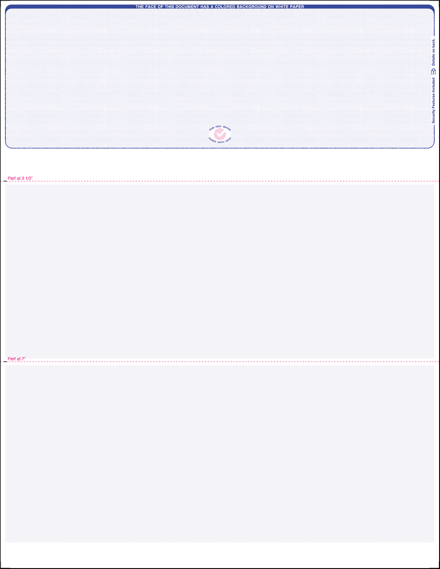 Top position Reflex Blue Linen Blank Laser Check 