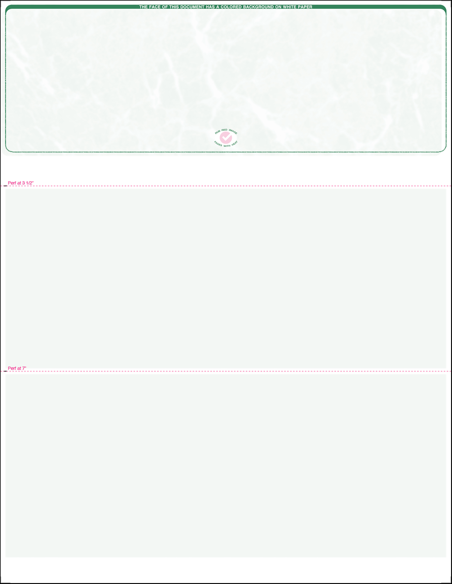 Value Blank Laser Checks - Top Position - Green Marble (SC1MBHG)