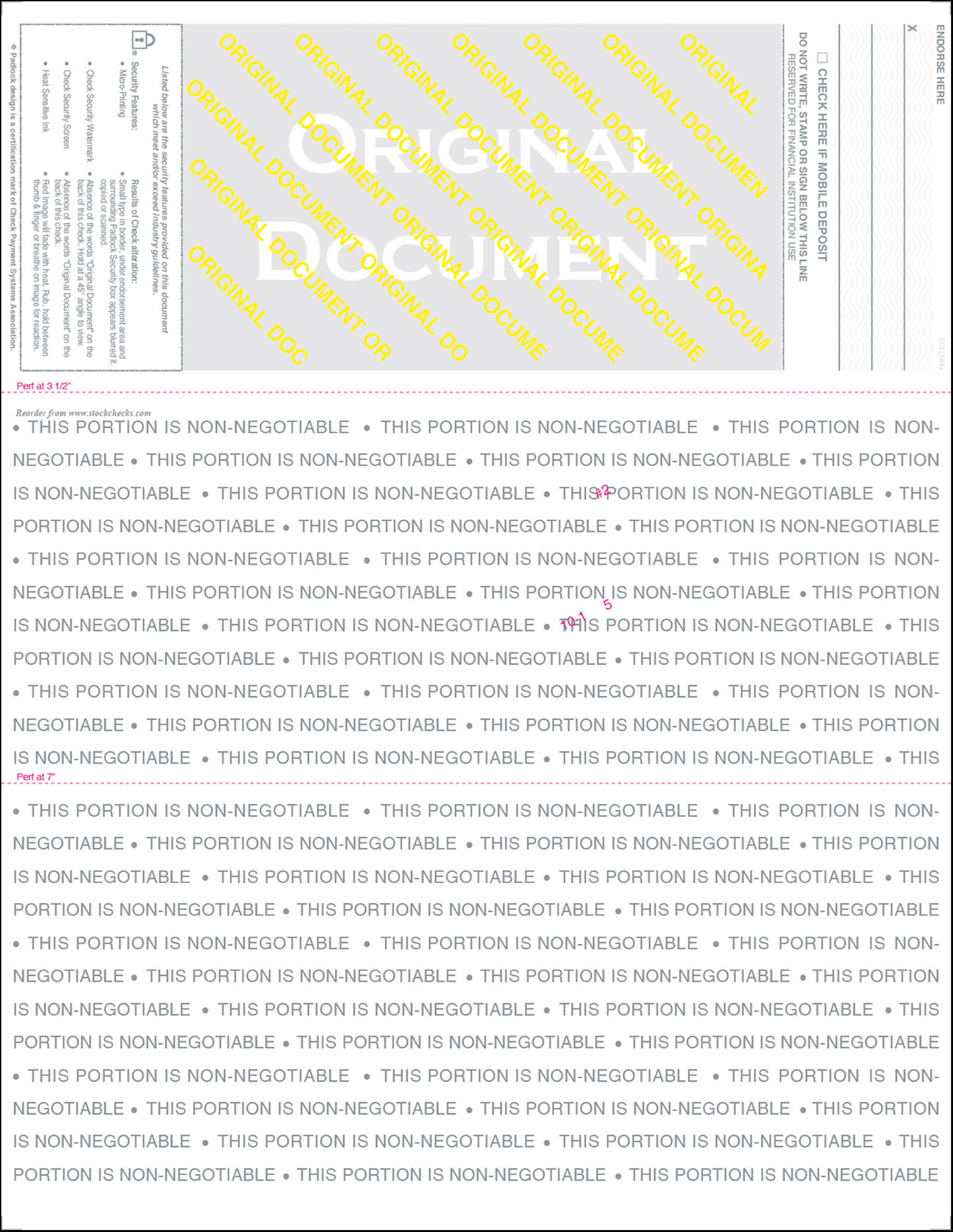 Value Blank Laser Checks - Top Position - Green Marble (SC1MBHG)