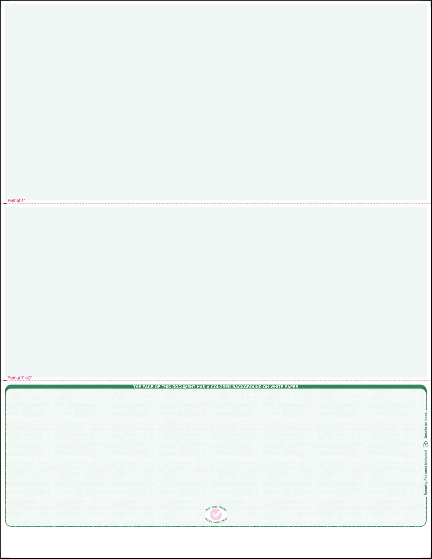 Blank Laser Checks - Bottom Position - Green Linen SC3LNHG