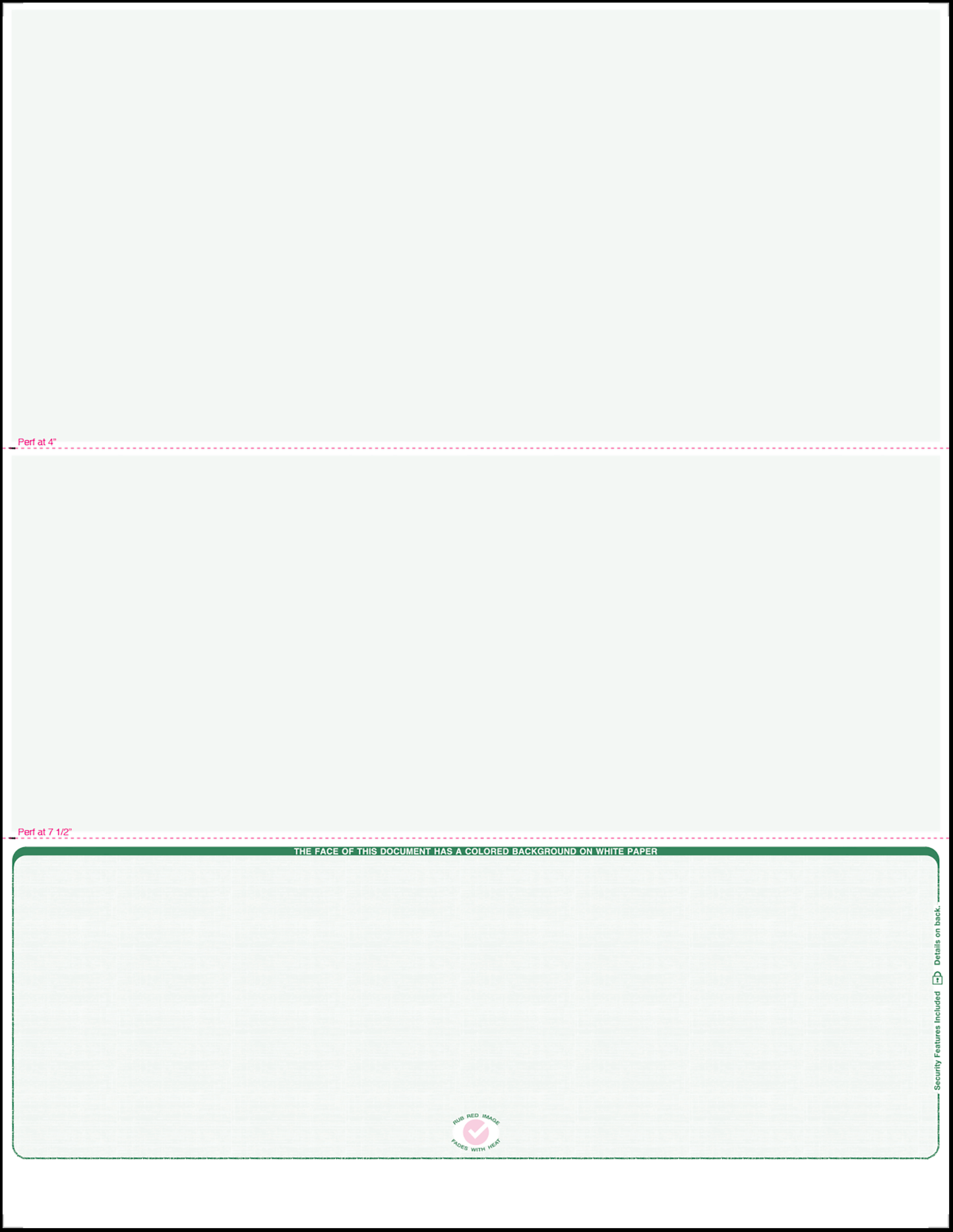 Blank Laser Checks - Bottom Position - Green Linen SC3LNHG