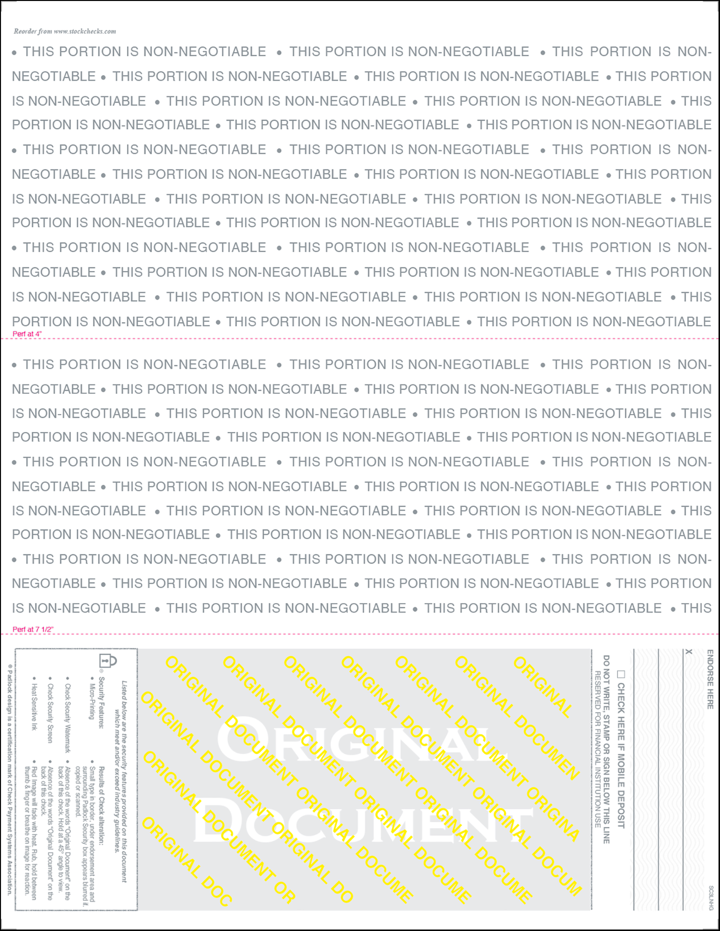 Blank Laser Checks - Bottom Position - Green Linen SC3LNHG