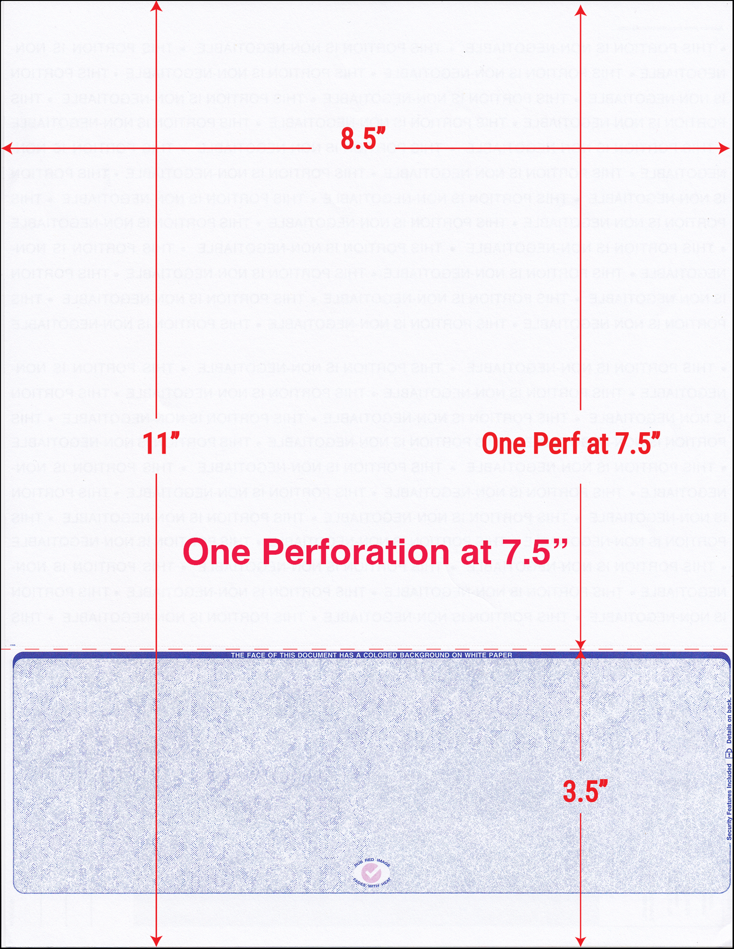 ADP© Compatible Payroll Checks - Value - Bottom Position - One Perforation - Reflex Blue Scallop Void (SC3VRF1P)