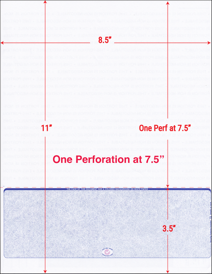 ADP© Compatible Payroll Checks - Value - Bottom Position - One Perforation - Reflex Blue Scallop Void (SC3VRF1P)