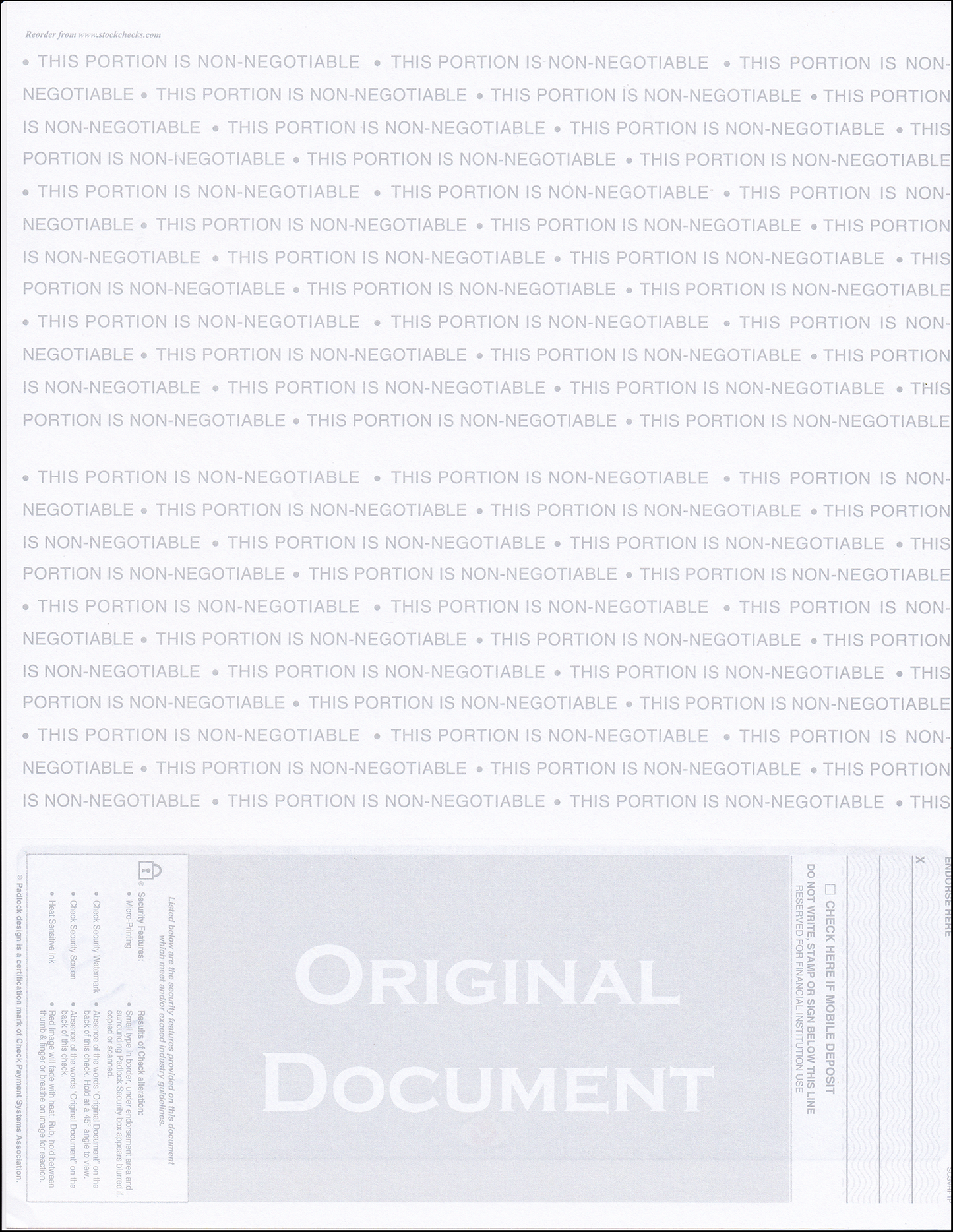 ADP© Compatible Payroll Checks - Value - Bottom Position - One Perforation - Reflex Blue Scallop Void (SC3VRF1P)