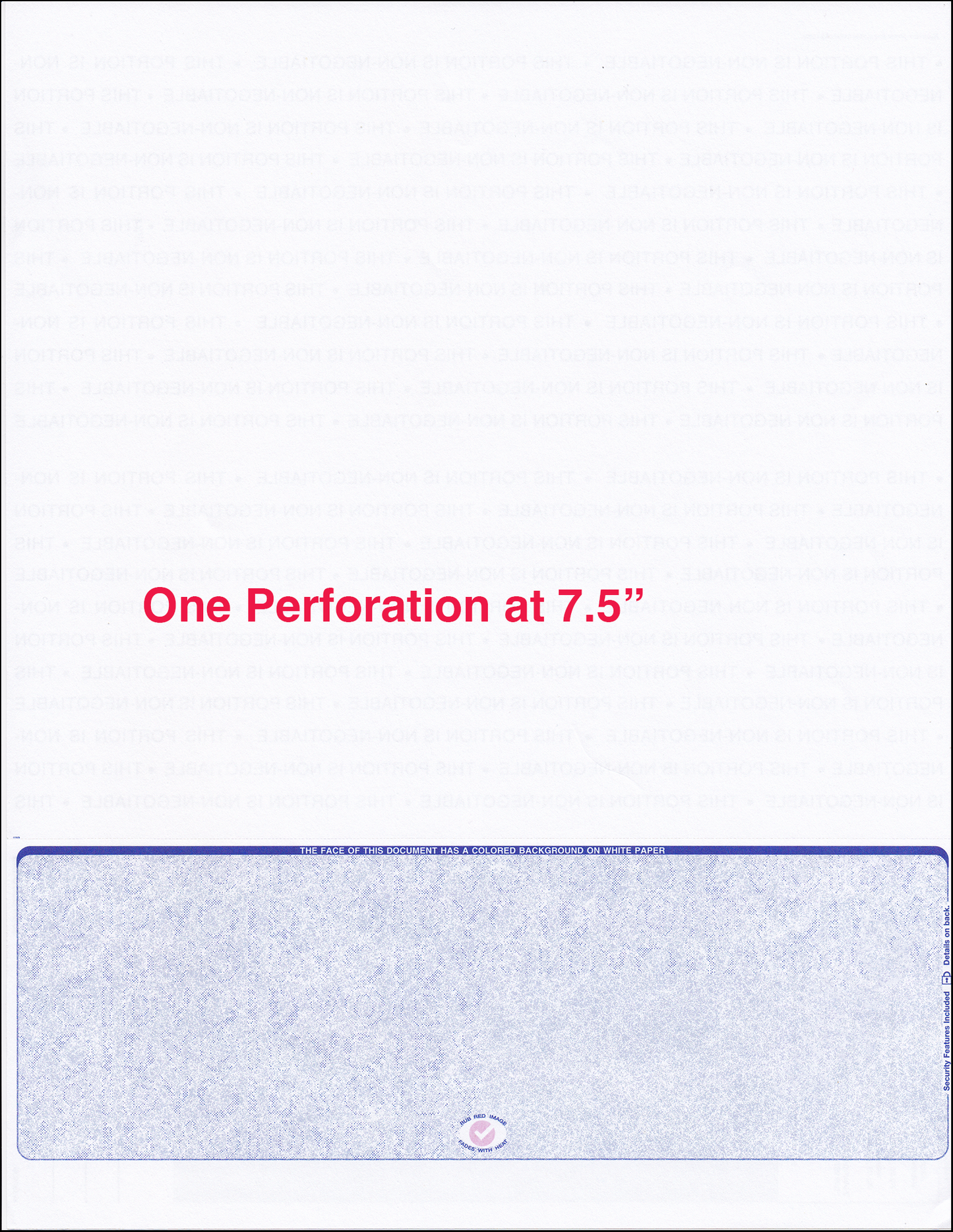 ADP© Compatible Payroll Checks - Value - Bottom Position - One Perforation - Reflex Blue Scallop Void (SC3VRF1P)