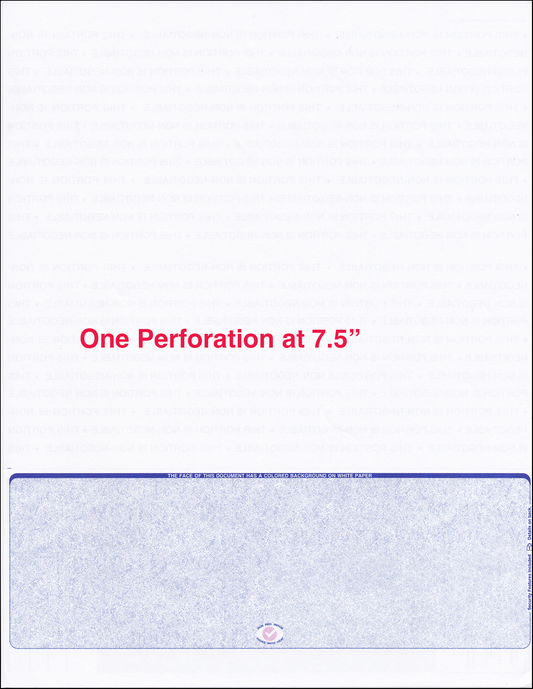 ADP© Compatible Payroll Checks - Value - Bottom Position - One Perforation - Reflex Blue Scallop Void (SC3VRF1P)
