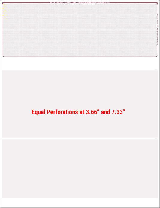 Equal Perforation Checks - Top Position Burgundy Linen SC7LNBY
