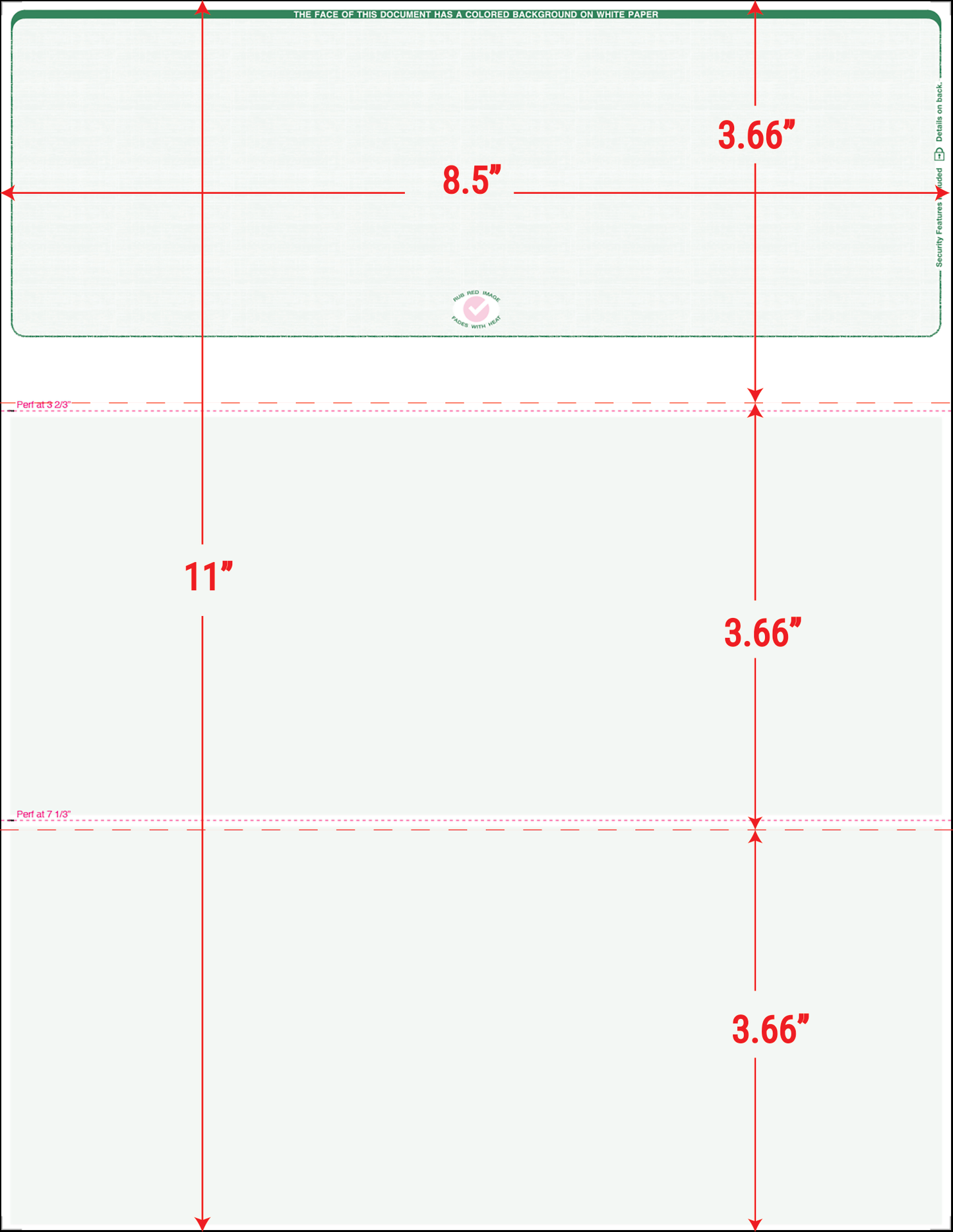 Equal Perforation Checks - Top Position - Green Linen MOCR Bond (SC7LNHG)