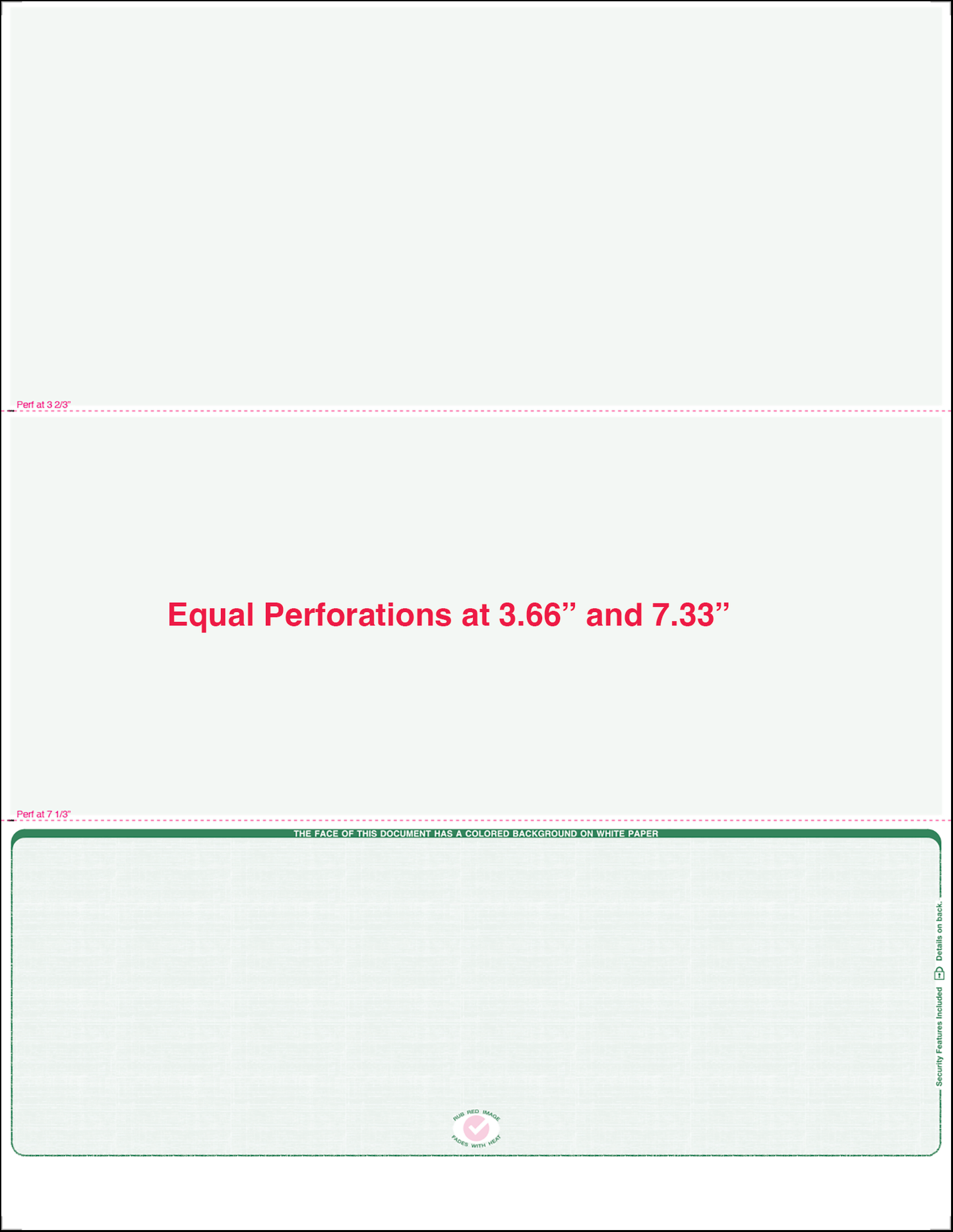 Equal Perforation Checks - Bottom Position Green Linen SC9LNHG