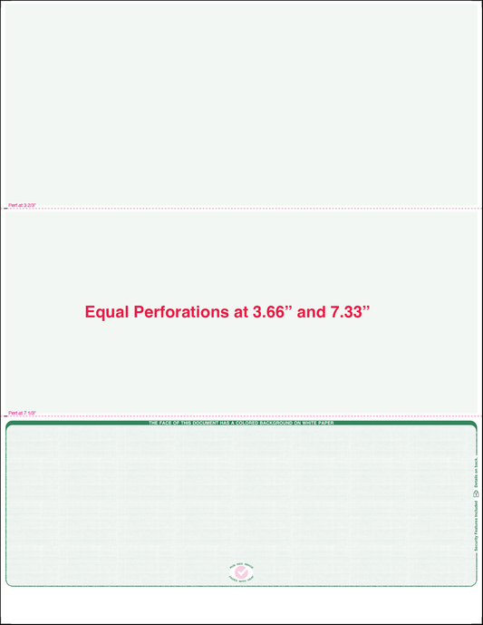 Equal Perforation Checks - Bottom Position Green Linen SC9LNHG