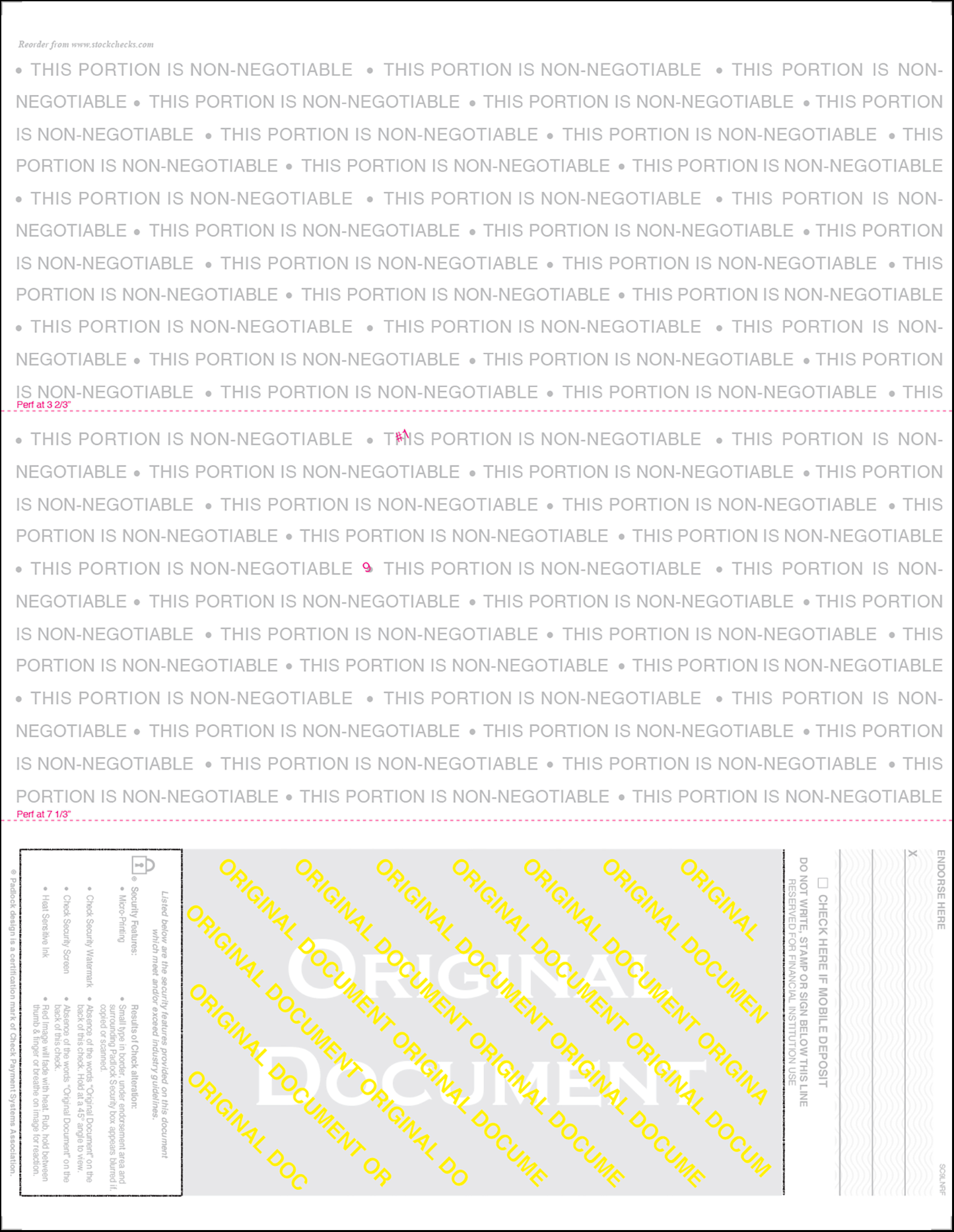 Equal Perforation Checks - Bottom Position - Reflex Blue Linen (SC9LNRF)