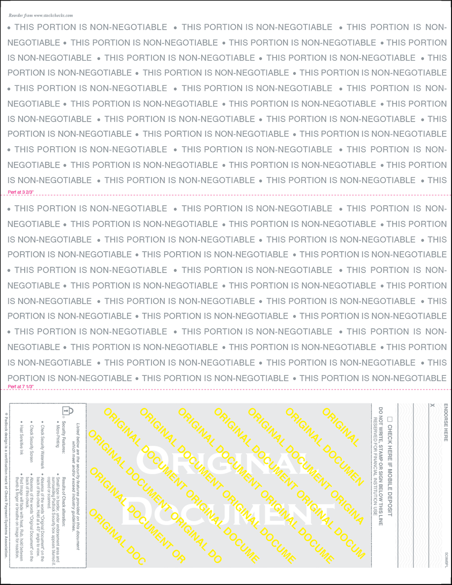 Equal Perforation Checks - Bottom Position - Purple Marble Edge (SC3MBPL)