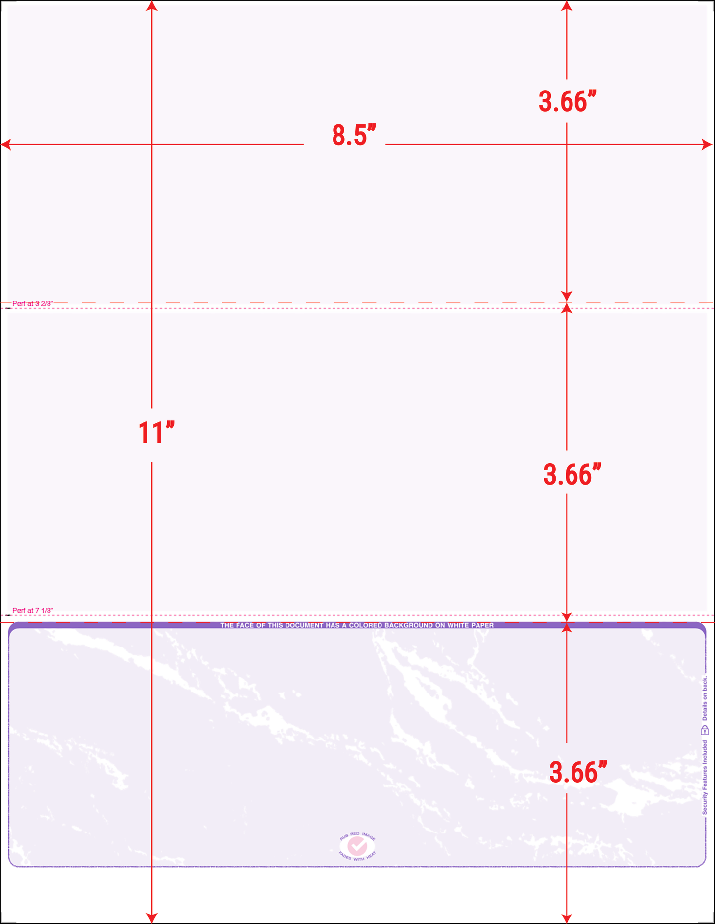Equal Perforation Checks - Bottom Position - Purple Marble Edge (SC3MBPL)