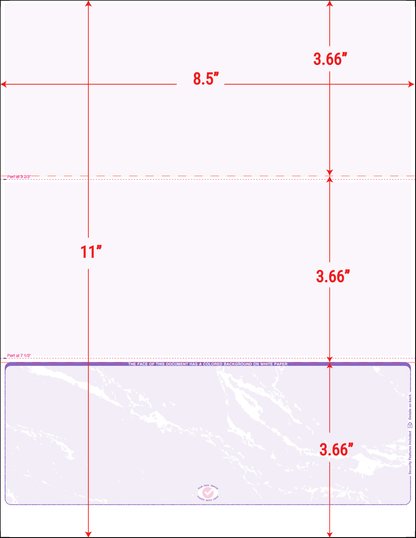 Equal Perforation Checks - Bottom Position - Purple Marble Edge (SC3MBPL)