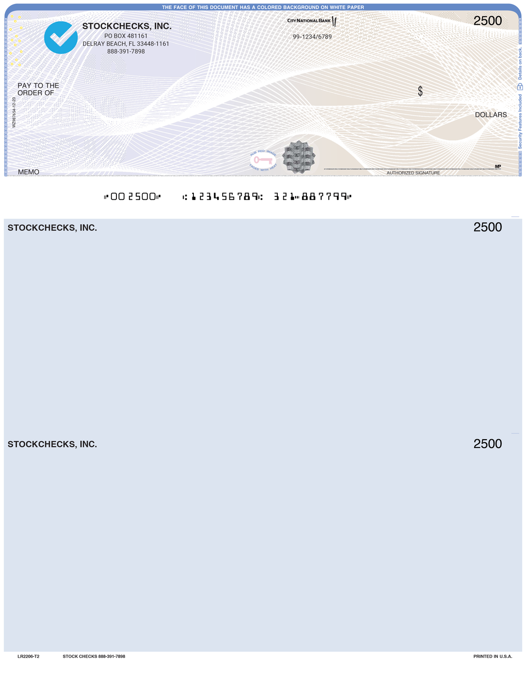 High Security Check Paper - Blank High Security Checks – StockChecks, Inc.