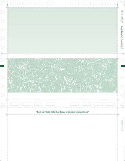 Letter 11" Z-Fold Pressure Seal Checks - Green  (Z811G2-0)