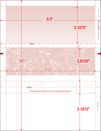Letter 11" Z-Fold Pressure Seal Checks - RED  (Z811R2-0)