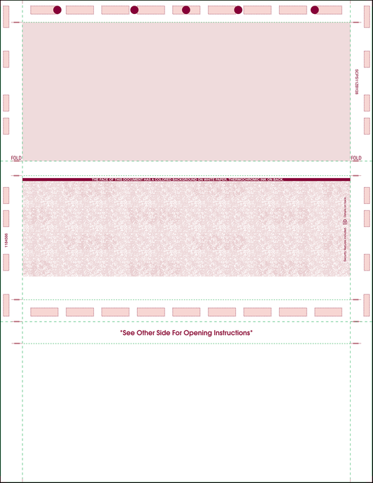 Letter 11" Z-Fold Pressure Seal Checks - Burgundy (SCPS11ZBY28)