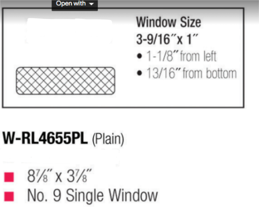 Single Window #9 BLANK Gummed Envelopes (WRL4655PL)